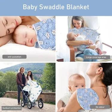 Baby Blanket Hat Set Cartoon Printed Cotton Newborn Swaddle Adjustable Infant Sleeping Swaddle Wraps All Seasons 0-6 Months 2