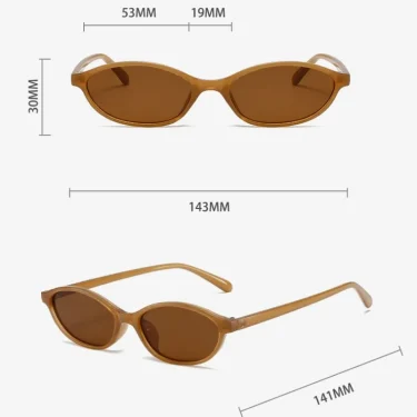 Retro Oval Frame Sunglasses Fashion Personalized Trendy Small Frame Sunglasses Punk Cat Eyes Sunshade Sun Protection Glasses 6