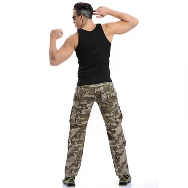 High Quality Men's Cargo Pants Casual Loose Multi Pocket Cotton Pants Long Trousers for Men Camo Joggers Plus Size 28-40 4