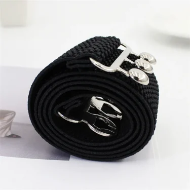 Women's Elastic Pair Buckle Belt Elastic Wide Belt Cummerbund Strap Belt Waist Decorative Waistband For Dresses Solid Color 2