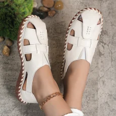 Soft Sole Mum Sandals Women Summer Flats Comfortable Non-slip Loafers Breathable Solid Colour Walking Shoes Sapatenis Feminino 4