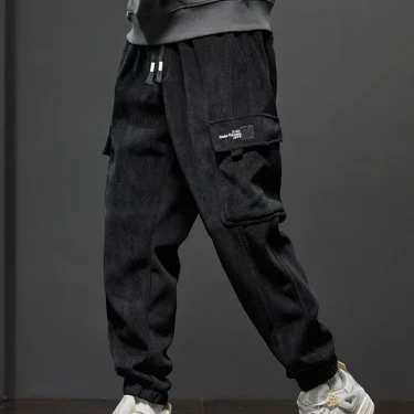 Spring Autumn New Style Elastic Waist Casual Pants for Men Stretch Straight Drawstring Harem Jogging Sports Long Pants Male 5
