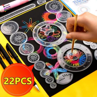 22/4/1PC Spirograph Ruler Drawing Scratch Painting Toys Interlocking Gears Wheels Painting Drawing Accessories Educational Toy
