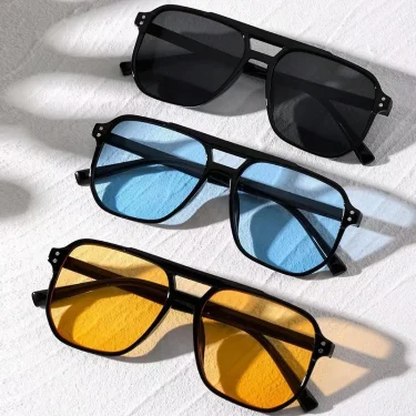 Vintage Men Women Big Sunglasses Men Square Shades Brand Designer Unisex Sun Glasses Black Lense Male Female Sunglasses UV400 1