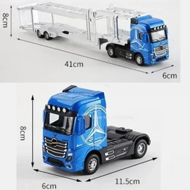 1:50 Large Diecast Alloy Truck Car Model Toys Container Pull Back Sound And Light Transport Vehicles Model Toys For Boys Gifts 6
