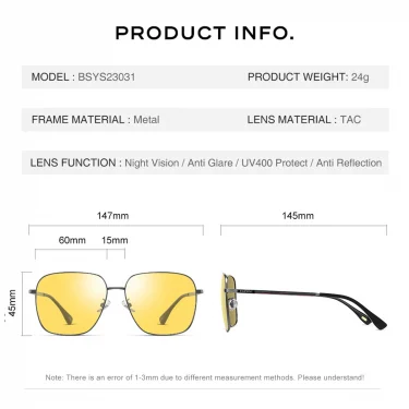 CAPONI Day Night Vision Sunglasses For Men Photochromic Brown Driving Yellow Sun Glasses Original Design UV400 Eyewear BSYS23031 5