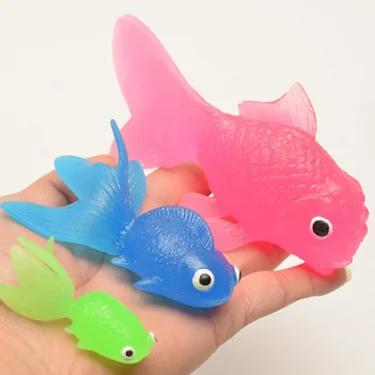 10pcs Rubber Simulation Small Goldfish Gold Fish Kids Decoration Bath Toy 1
