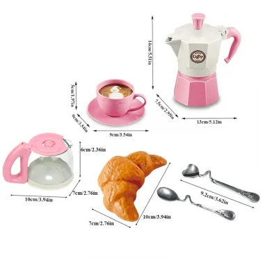 4/11PCS retend Play Simulation Coffee Set Tableware Play House/Outdoor Kitchen DIY Afternoon Tea Game Toy For Children Kids Gift 3