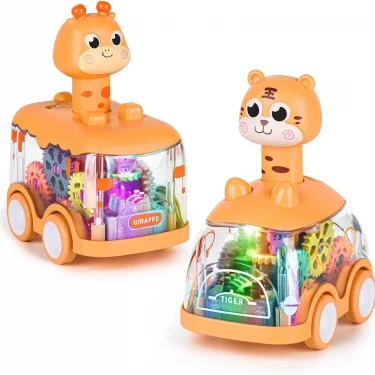 Baby Animal Car Toys Toddler Press and Go Cars Pull Back Car Light Up Toys Wind-up Cars for Kids 1 2 Year Old Boy Birthday Gifts 5