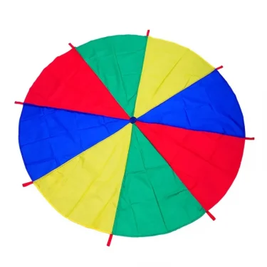 2M/4M Diameter Kids Outdoor Teamwork Game Prop Rainbow Parachute Toys Jump Bag Bounce Play Mat School Activity Puzzle Game 1