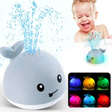 Baby Light Up Bath Toys Whale Automatic Sprinkler Bathtub Toys kids Infant Swim Pool Bathroom Toys Gifts With Music LED Light 1