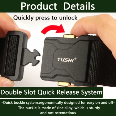 TUSHI New Tactical Outdoor Belt for Men and Women Aluminum Alloy Buckle Quick Release Elastic Belt Casual Belt Jeans Waistband 5