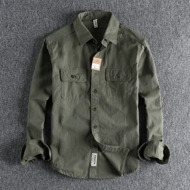 Multi-colored Retro Stripe Cotton Shirt Men's Long Sleeve Spring Autumn New Fashion Daily Dressed Up Workwear Shirt 4