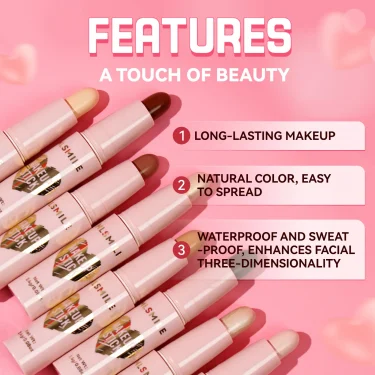 MLSMILE 8 Color High Gloss Pearl Contouring Stick Face Brightening Sleeper Silkworm Pen three-dimensional Face contour Shadow 5