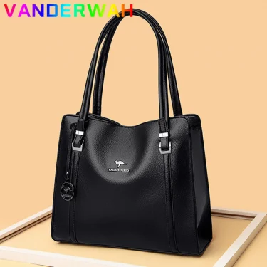 Genuine Soft Leather Handbags for Women Vintage Shoulder Tote Bag Luxury Designer Ladies Large Capacity Purse Bags Sac A Main 2