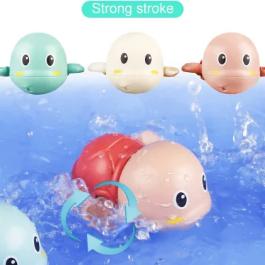 3PCS Baby Bath Toys Water Chain Clockwork Bathing Cute Swimming Turtle Toy Toddler Pool Beach Classic Toy For Kids Water Playing 2