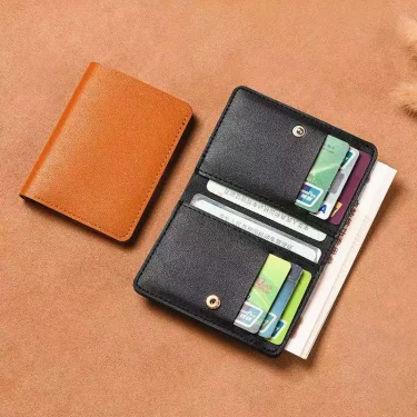 High Brand Card Bag Two Fold Buckle Small Wallet Portable Bank Card Driver'S License Two In One Ultra Light Thin Card Bag Wallet 2