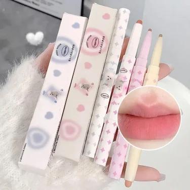Lovely Sweet Doggie Double-ended Lip Liner Velvet Matte Pearlescent Lipstick For Outline Full Lips Cappuvini Nude Lip Pencil 2