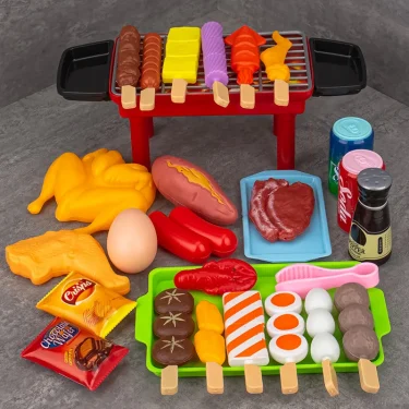 Kids Barbecue Food Set Kitchen Pretend Play Cooking Toys Girl Early Education Outdoor BBQ Parents-Child Interactive Toy 5