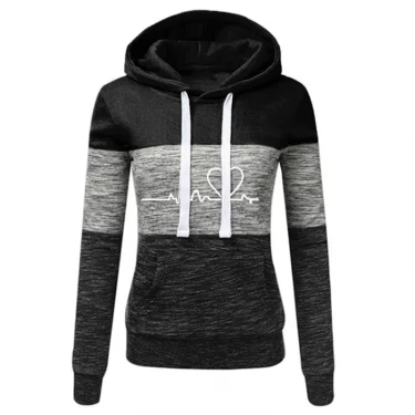 Autumn Winter Warm Women's Fleece Long Sleeve Hoodie Fashion Slim Fit Sweatshirt Ladies Casual Color Matching Outdoors Pullover 3