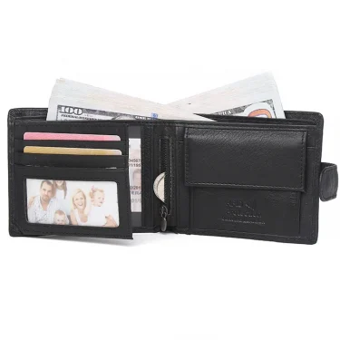 Rfid Genuine Leather Mens Wallet with Coin Pocket Bussiness Designer Mens Leather Wallet 2