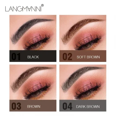 Langmanni Double headed Rotable Eyebrow Pen with a 1.5mm diameter Fine refill Waterproof Wild Eyebrow Pen and Eyebrow Brush 3