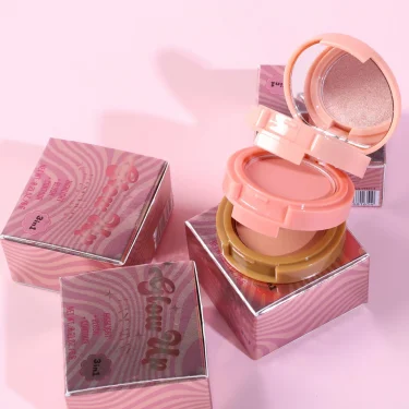 Handaiyan eye shadow highlight powder blusher three in one plate moonlight stone glitter powder face nose shadow portable 6