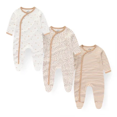 Kiddiezoom 3 Pcs/Lot Autumn Winter Unisex Cartoon Long Sleeve Baby Boy Girl Romper 100%Cotton Soft Newborn Jumpsuits Clothing 2