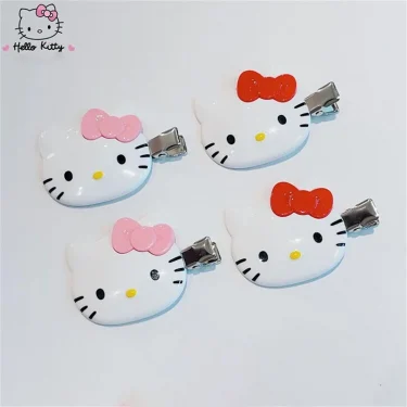 Kawaii Sanrio Hello Kitty Hairpin Girls Ornaments Anime Accessories Cartoon Headrope Scrunchies Hair Circle Headdress Hair Gifts 4