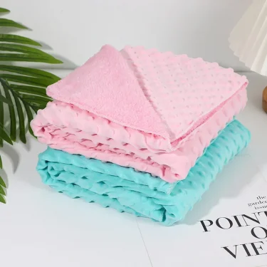 Baby Blanket Solid Color Crystal Velvet Bean Blanket Double Layer Super Soft Children Swaddle Blanket Quilt Newborn Swaddle Blan 5