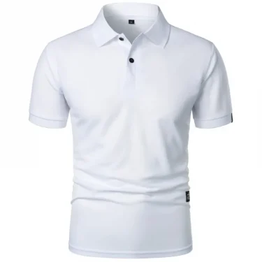 New Solid Color Polo Shirt Men's Short Sleeve Button Tshirts Lapel Lightweight Streetwear Sport Casual Tops 3
