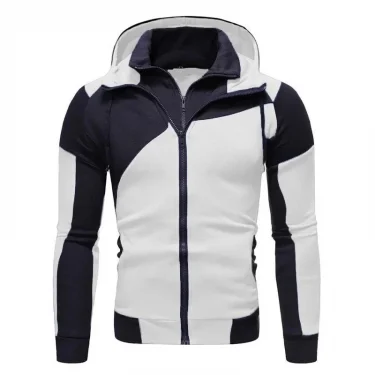 Men Hooded Fleece Zip Hoodie Men Thick Solid Color Sweatshirt Mens Casual Hoodies Sportswear Hooded Sweatshirts 2