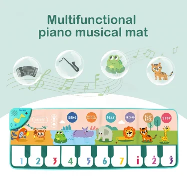 Coolplay 110x36cm Musical Piano Mat for Kids Toddlers Floor Keyboard Dance Mat with 8 Animal Sounds Baby Mat Educational Toys 3