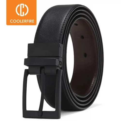 Men Belt Business Dress Belts for Men Genuine Leather Belt Reversible Buckle Brown and Black Fashion Work Casual HQ111 1