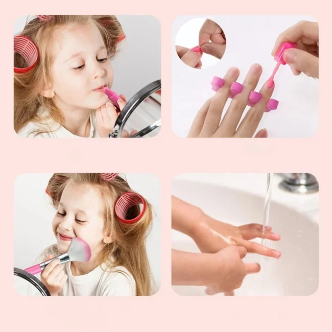 Children Makeup Cosmetics Pretend Playing Box Princess Make Up Girl Toy Play Set Lipstick Eye Shadow Safety Nontoxic Kit Toy Kid 5