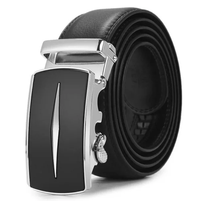 Leisure men's belt metal automatic buckle faux leather men's belt PU men's business belt 2