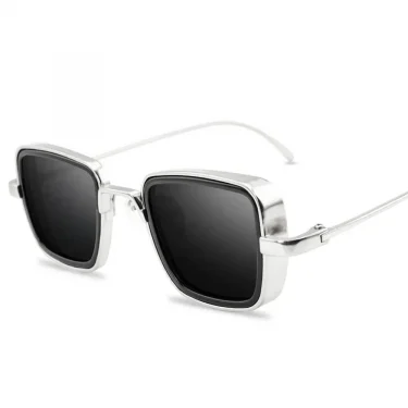 Stylish Retro Brand Shades Men Women Sun Glasses UV400 Square Vintage Metal Steampunk Sunglasses 5