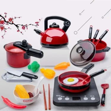Set For Kids Girl Cooking Kitchen Toys Baby Cutting Fruit Cooking Kitchen Utensils Children's Simulation Education Pretend Play 2
