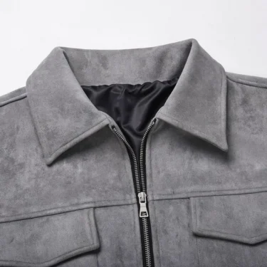 Autumn Jackets Oversize Casual Clothes High Street Pockets Laper Zipper Suede Thick Coat Mens Windbreaker Loose 6