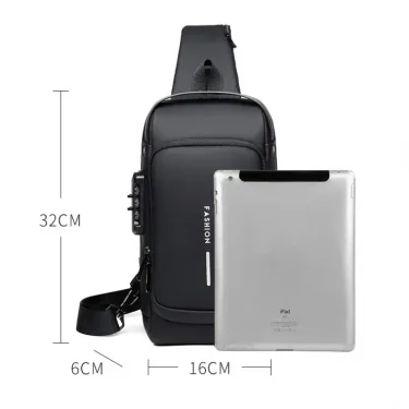 Men Anti Theft Chest Bag Shoulder Bags USB Charging Crossbody Package School Short Trip Messengers Bags Men's Oxford Sling Pack 6