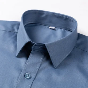 Men's Smooth Slight Strech Bamboo Fiber Dress Shirt Without Pocket Comfortable Soft Regular Fit Long Sleeve Easy Care Shirts 3