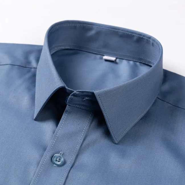 Men's Smooth Slight Strech Bamboo Fiber Dress Shirt Without Pocket Comfortable Soft Regular Fit Long Sleeve Easy Care Shirts 3