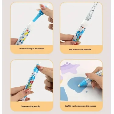100x80CM Magic Water Drawing Mat Coloring Doodle With Reusable Magic Pens Montessori Painting Board Educational Toys Kids Gifts 5