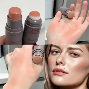 Blush Stick Double-ended Expansive Color Natural Long Lasting Matte Makeup Monochrome Creamy Rouge Blush Stick 4