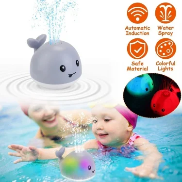Baby Light Up Bath Toys Whale Automatic Sprinkler Bathtub Toys kids Infant Swim Pool Bathroom Toys Gifts With Music LED Light 2