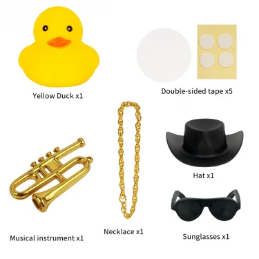 Summer Swimming Ring Yellow Rubber Duck Cute Cowboy Hat Duckies Children's Pool Duck Toys 4