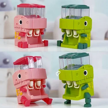 Children Dinosaur Dual Water Dispenser Toy with Cute Pink Blue Cold/Warm Water Juice Drinking Fountain Simulation Kitchen Toys 2