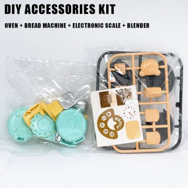 DIY Dollhouse Bear Biscuits 1/12 Miniature Furniture Toaster Oven Mixer Electronic Scale Model Set Kitchen Toys For Girl Gift 4