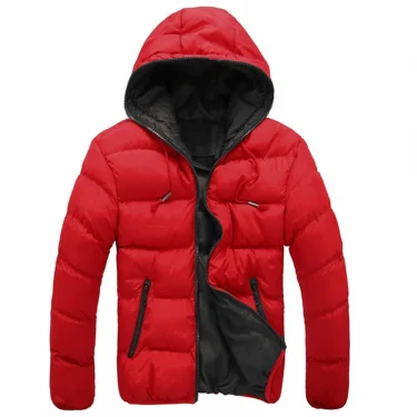 Men's Casual Jacket Cotton Parka Coat Autumn Winter Thin Hooded Cotton Padded Jacket Windproof Outdoor Travel Outwear 4