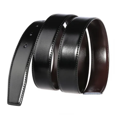 VATLTY 34mm Leather Belt Without Buckle for Men Natural Cowhide 130cm Trouser Belt Casual Brown Reversible Belt Girdles Male 3